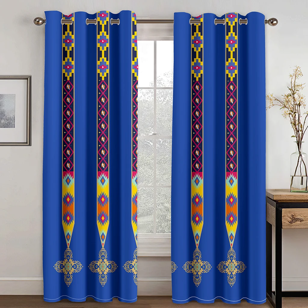 

New Ethiopian and Eritrean Traditional Curtains for Living Room Set Tilet Design High Quality Polyester Fabric Cortinas