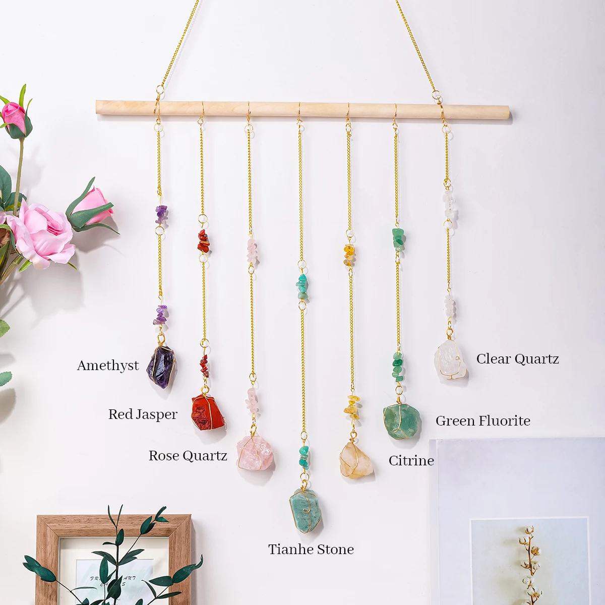 Подвеска из натурального хрусталя необработанный камень с подвеской ветра