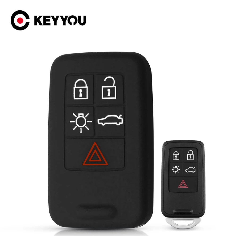 KEYYOU 5 Кнопка Силиконовый чехол для ключей от машины Volvo XC60 XC40 S90 V40 XC70 V70 S40 V50 S60L V60 S80