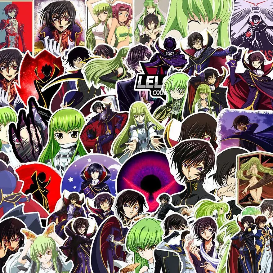 Фото 50 шт., аниме, мультяшный код, гиас, Lelouch, наклейки, украшения, сделай сам, Ipad, чемодан, чехол для телефона, материал для справочника, наклейка, коллекция №2