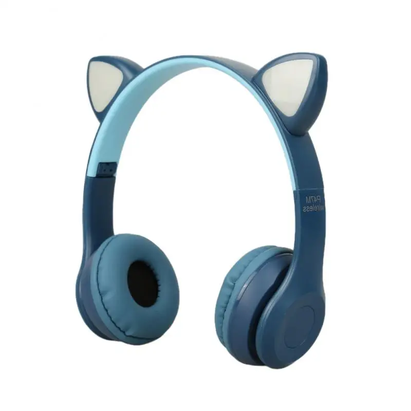 

Flash Light Cute Cat Ears Wireless Headphone with Mic Can Control LED Kid Girl Stereo Music Helmet Phone BT Headset Gift Girl