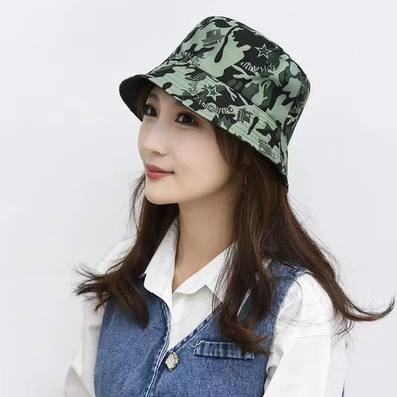 

Summer Outdoor Camouflage Bucket Hat Streetwear Caps Fishing Beach Outing Designer Hiking Sun Hats Hiking Camping Tactical Hats