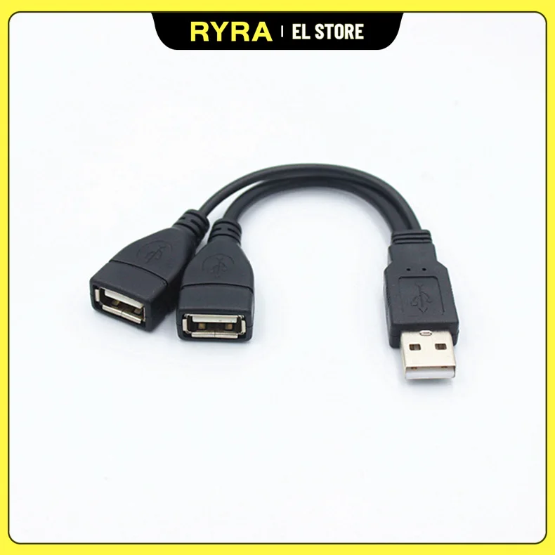 RYRA 1PC USB 3.0 A 1 Male To 2 Dual USB Female Data Hub Power Adapter Y Splitter USB Charging Power Cable Cord Extension Cables