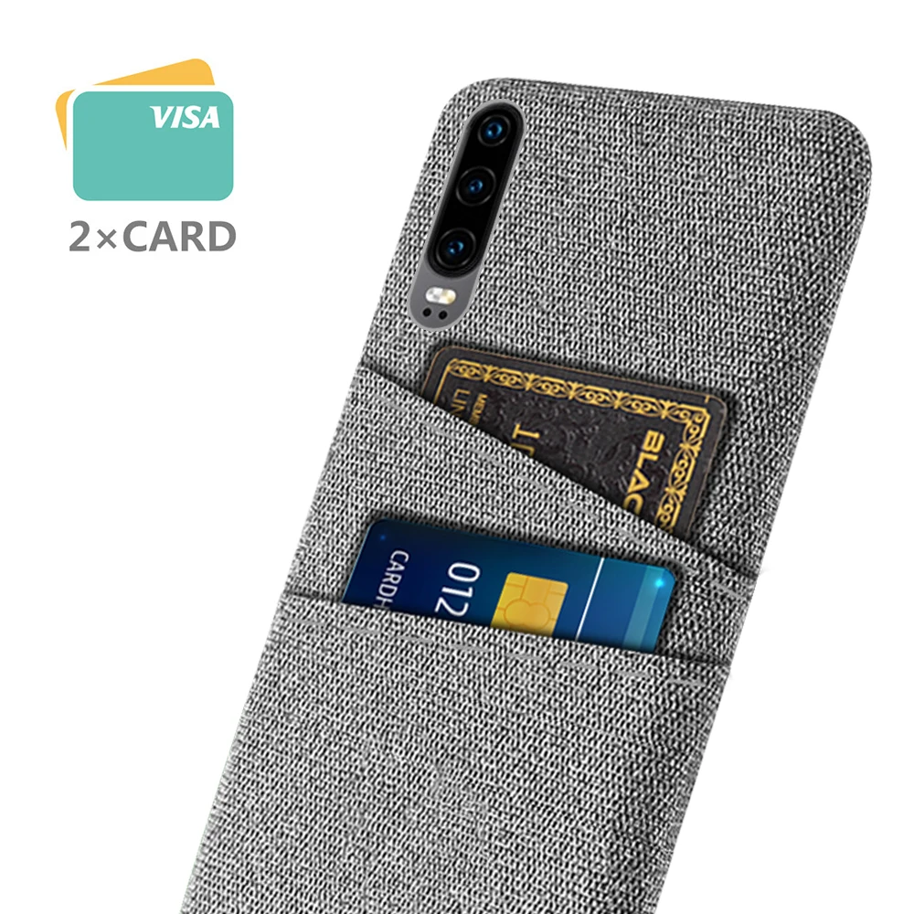 

For Huawei P30 P20 Pro Case Luxury Fabric Dual Card Phone Cover for Huawei P30 Lite P20 p20plus Pro Coque Funda P30 P30pro