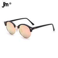 jm polarized sunglasses round women men mirror pink lens uv400 pn1023
