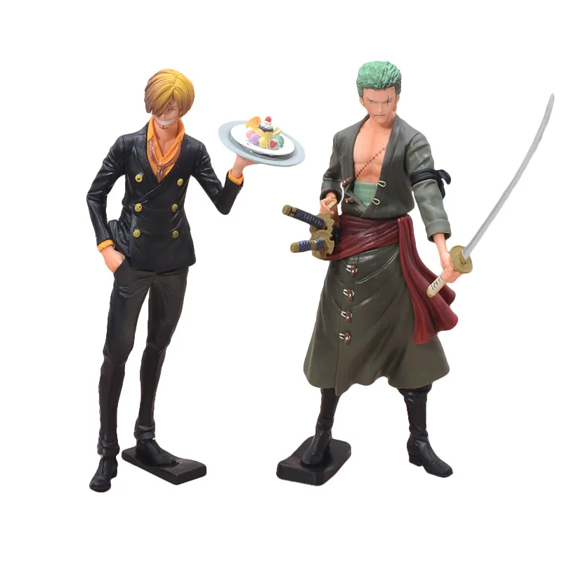 

Фигурка Аниме One Piece, 28 см, Sanji Roronoa Zoro, смена лица, детские игрушки, коллекция мультяшных кукол, подарок, декоративная модель из ПВХ