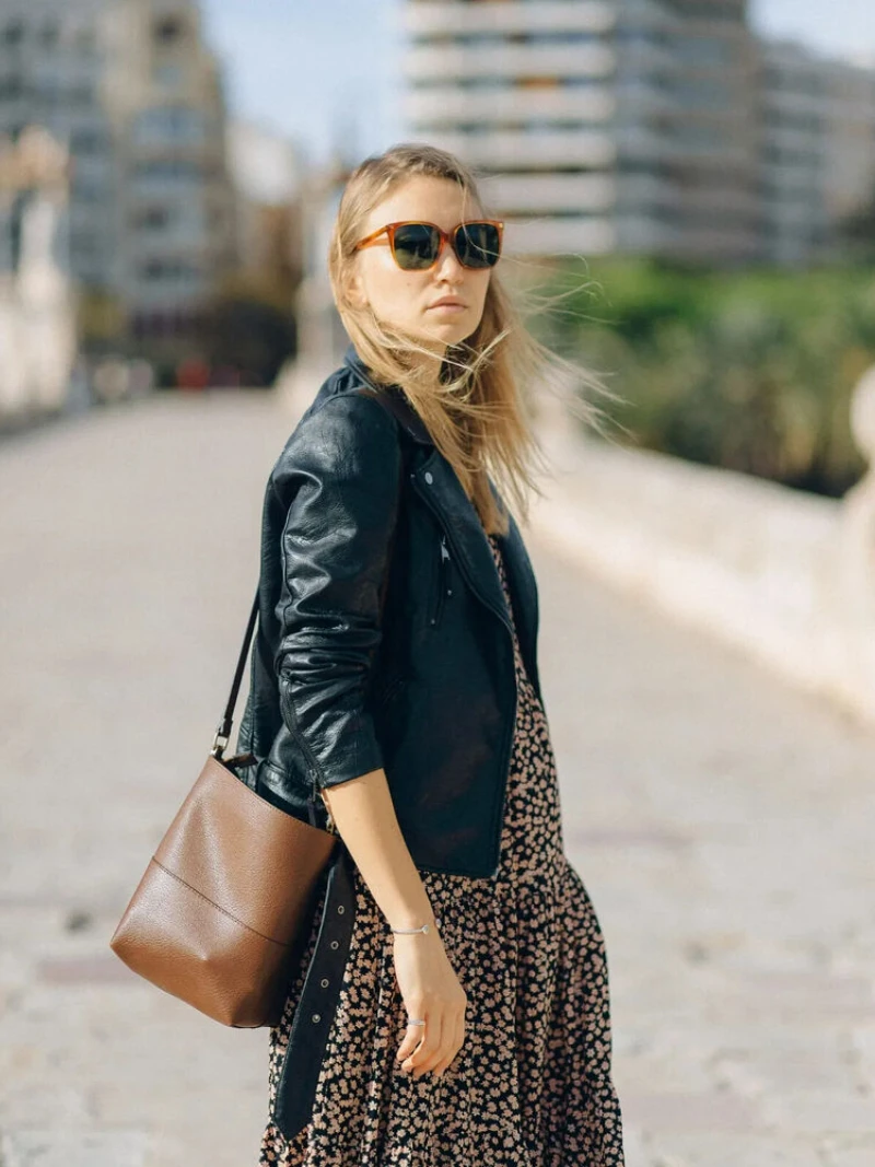 Leather Jacket for Women Lady Biker Belted Black Leather Crop Jackets