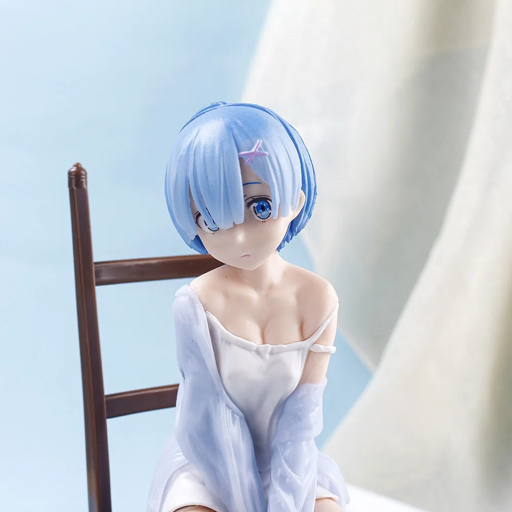 

Rem Re:Life In A Different World From Zero kawaii girl Pajamas Figure Toy Rem Chair PVC Collection Model Toys Japanese Anime
