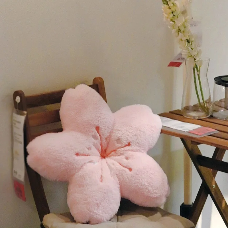 

40-50cm Ins Net Red Cherry Blossom Pillow Girl Heart Pink Cherry Blossom Cushion Bay Window Pillow Home Pillow Photo Props