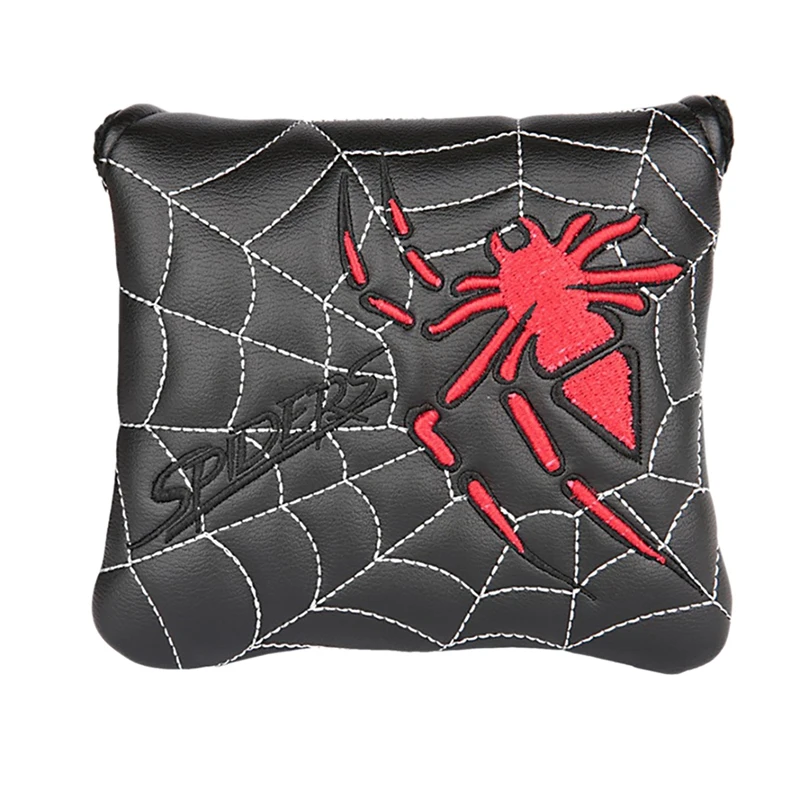 

Golf Head Cover With Spider Embroidery Golf Square Mallet/Blade Putter/Driver