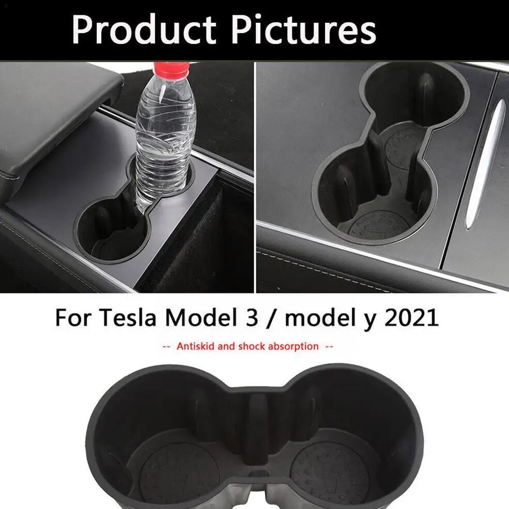 

Double Hole Water Cup Holder for Tesla Model 3/Model Y 2021 Console Drinking Bottle Insert Holder Double Hole Universal Car U8K8