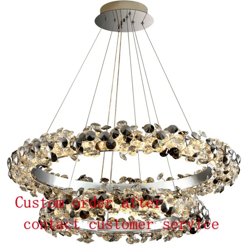 

Luxury Hotel Home Living Room Decorative K9 Crystal Modern LED Chandelier Pendant Light for living room