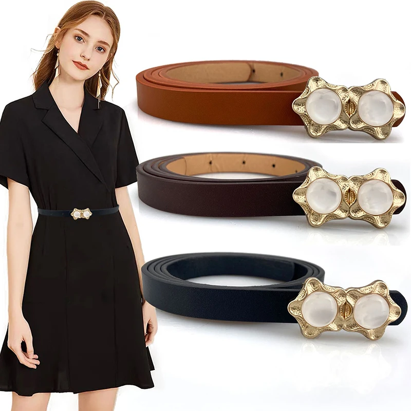 

Women Fashion Belt With Diamond Metal Buckle Wild Waistband Ladies Wide Leather Straps Belts Accessories for Leisure Dress Jeans