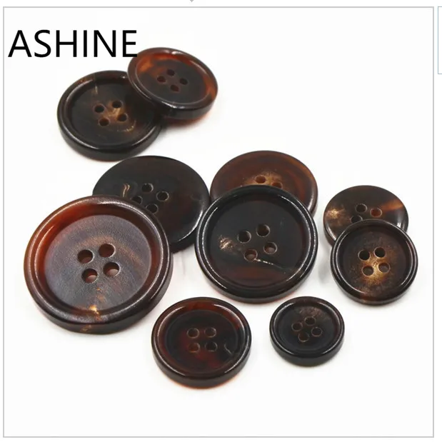 

High Quality Natural Brown Black Real Buffalo Horn Button Suit Jacket Blazer Coat Set Trim Horn Button 18mm 20mm 23mm