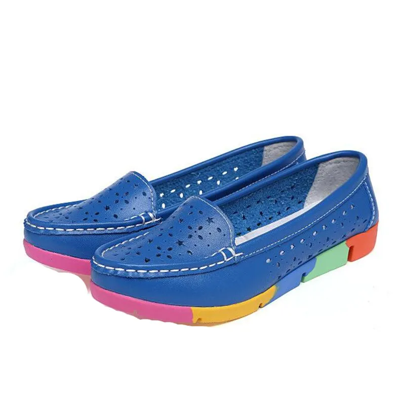 

Summer 2020 women's flats; women's leather shoes for women; hollow-out loafer ballet slippers zapatos de mujer
