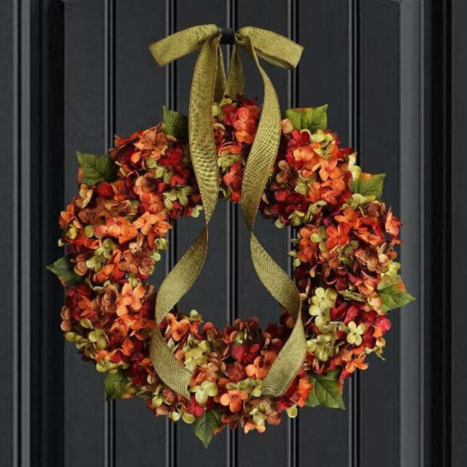 

Autumn Color Hydrangea Wreath - Perfect Thanksgiving Door Hanging