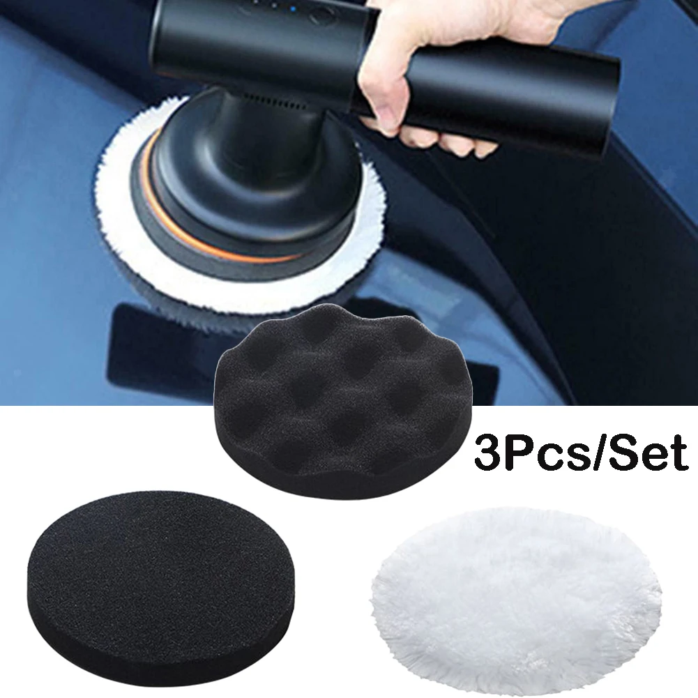 

3Pcs/Set Sponge Polishing Pad Wireless Car Polisher Buffer Electric Polishing Machine Pads Waxing Replacement Kit Reusable