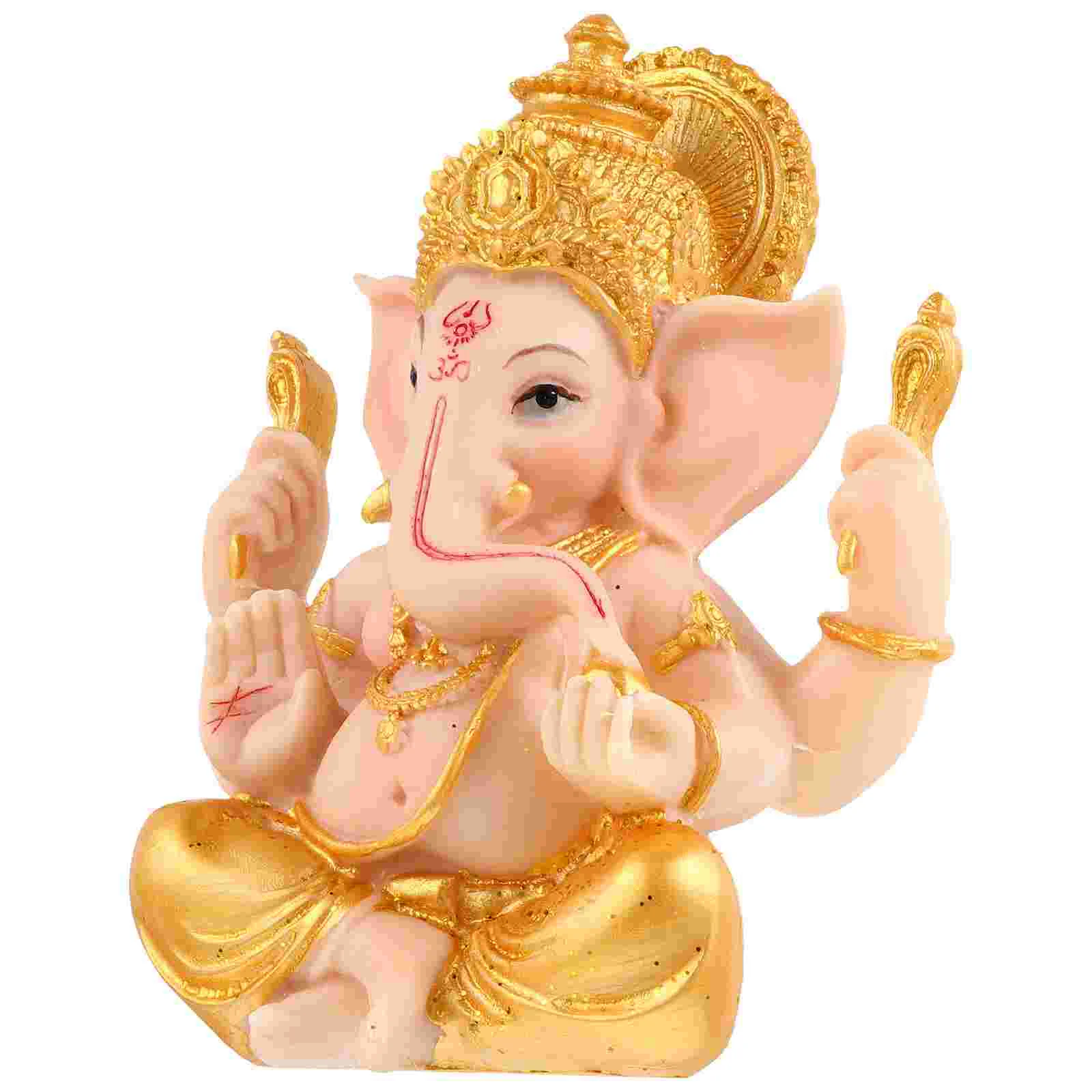 

Statue Elephant Figurine God Hindu Ganesha Sculpture Lord Statues Ganesh Ornament Dashboard Decor Car Figurines Decorations Idol