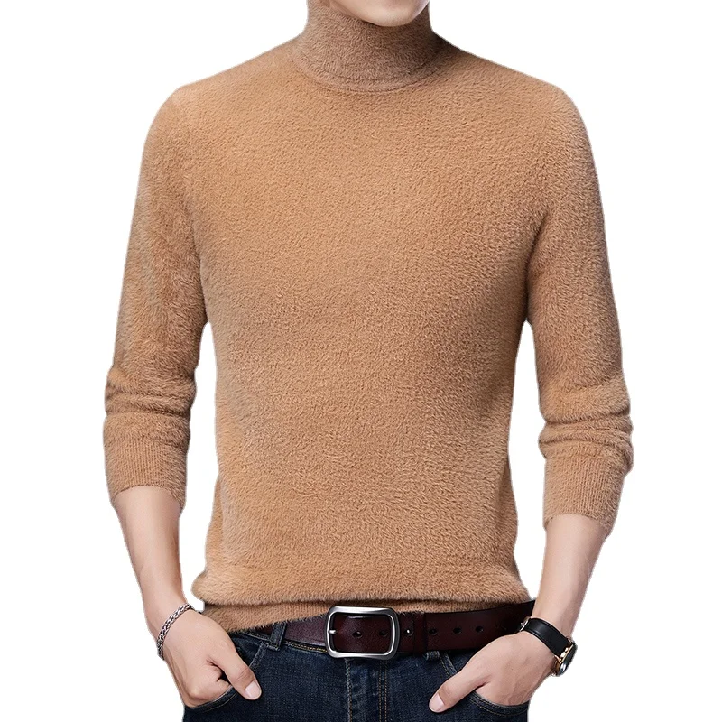 2022 Men's Knitted Sweater Turtleneck Large Size Casual Pullover Autumn Winter New Base Shirt Men Warm High Lapels Top S-3XL