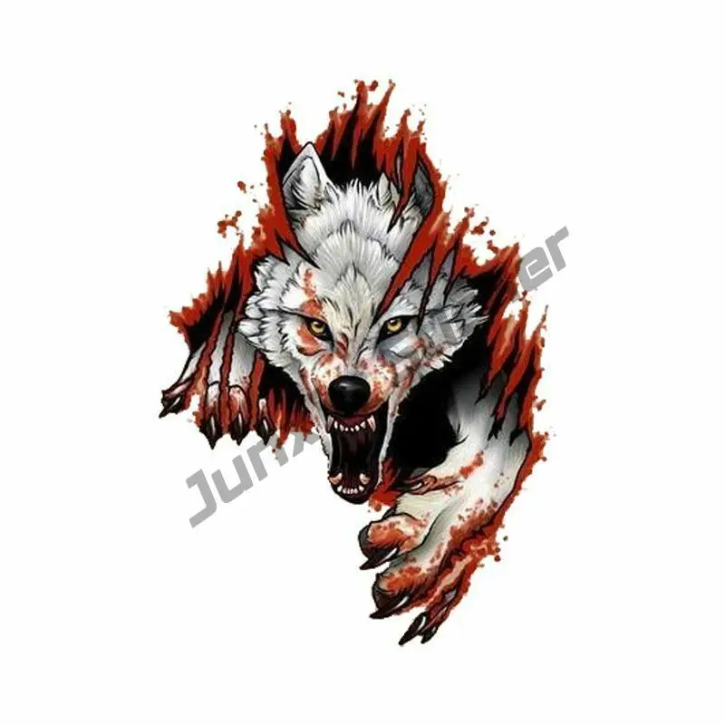 

Funny Angry Wolves Car 3D Sticker Auto Door Window Emblem Decal Logo Decor Gift for Bumper Bodywork Windshield Decoration