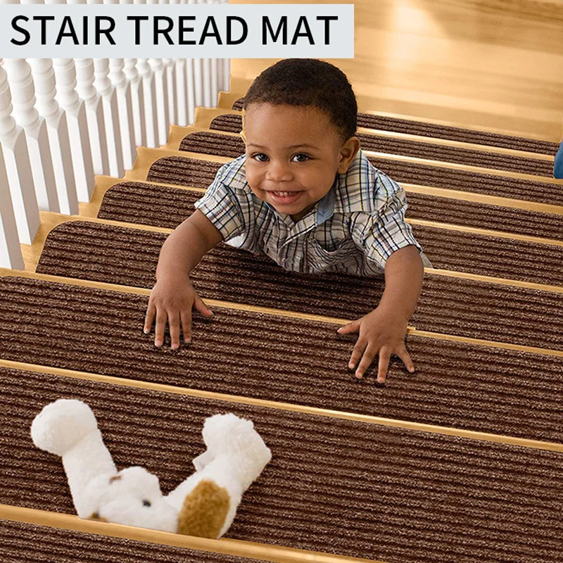 Non-slip Stair Tread Carpet Mats self-adhesive Floor Mat Door Mat Step Staircase Household Pad Stairs Protection Pads Home Decor  - buy with discount