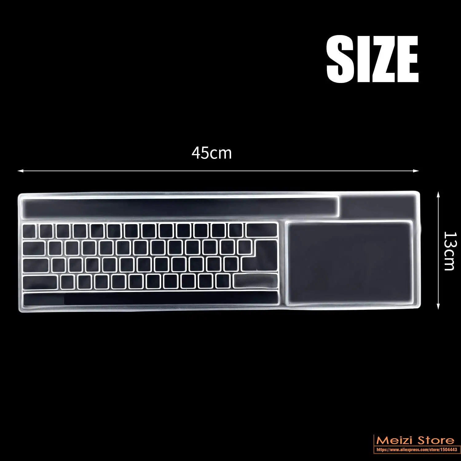 

Universal Fully Covered Waterproof Anti-Dust Keyboard Cap Cover for Desktop Keyboard with Numeric Hospital/Dentist Use