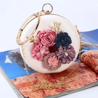 clutch evening bag female for elegant women party coin purses 2022 fashion round vintage womens handbags wristband new ls0020