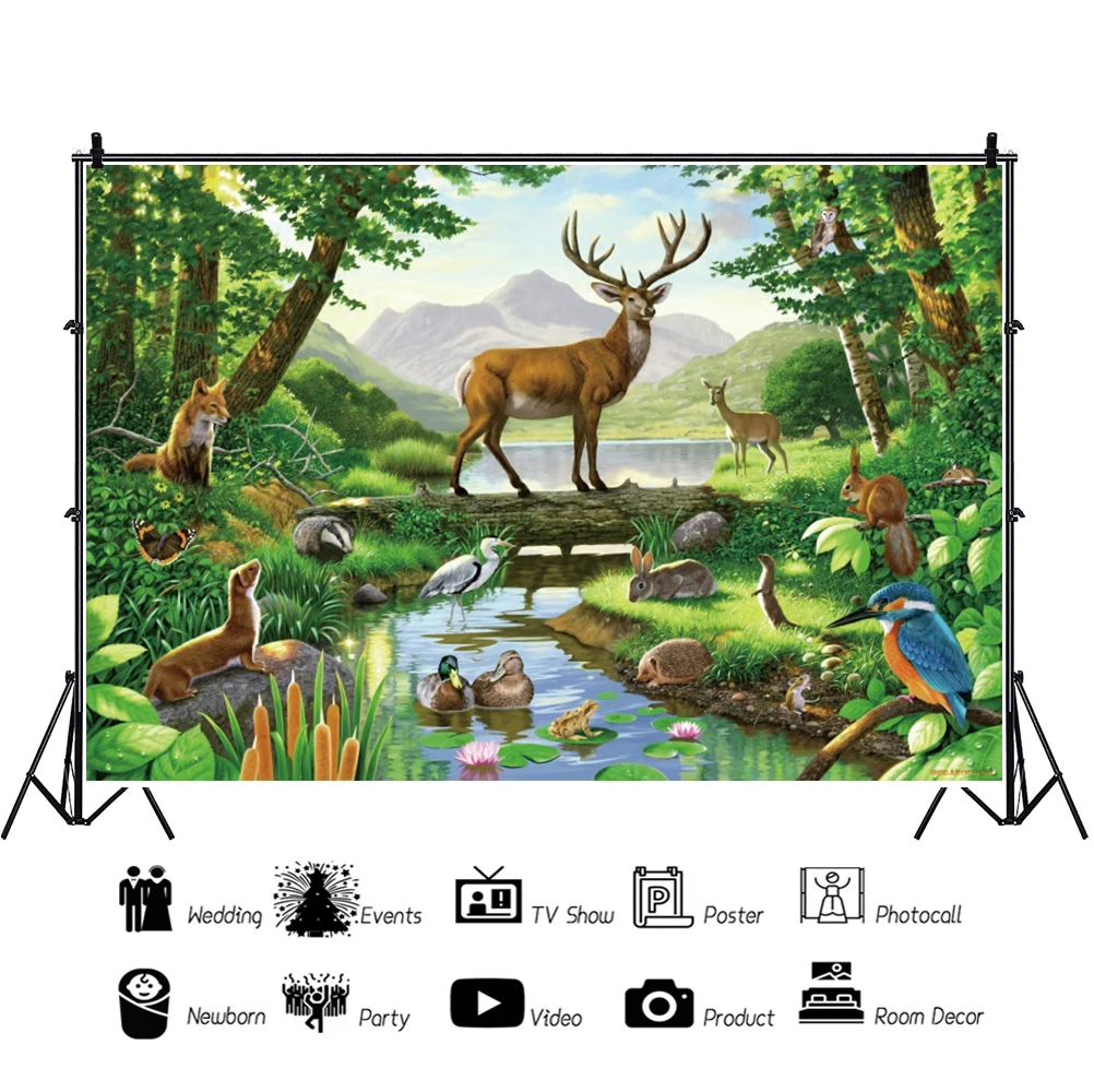 Фон для фотосъемки с изображением золотого Креста и богов |