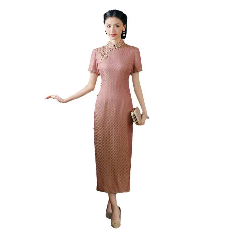 Платье-Ципао из высококачественного шелка шелковое платье с юбкой натурального