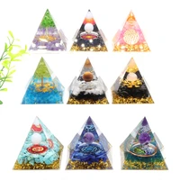 natural healing crystals stone tree of life orgonite pyramid reiki chakra multiplier meditation resin gem lucky gather witchcr