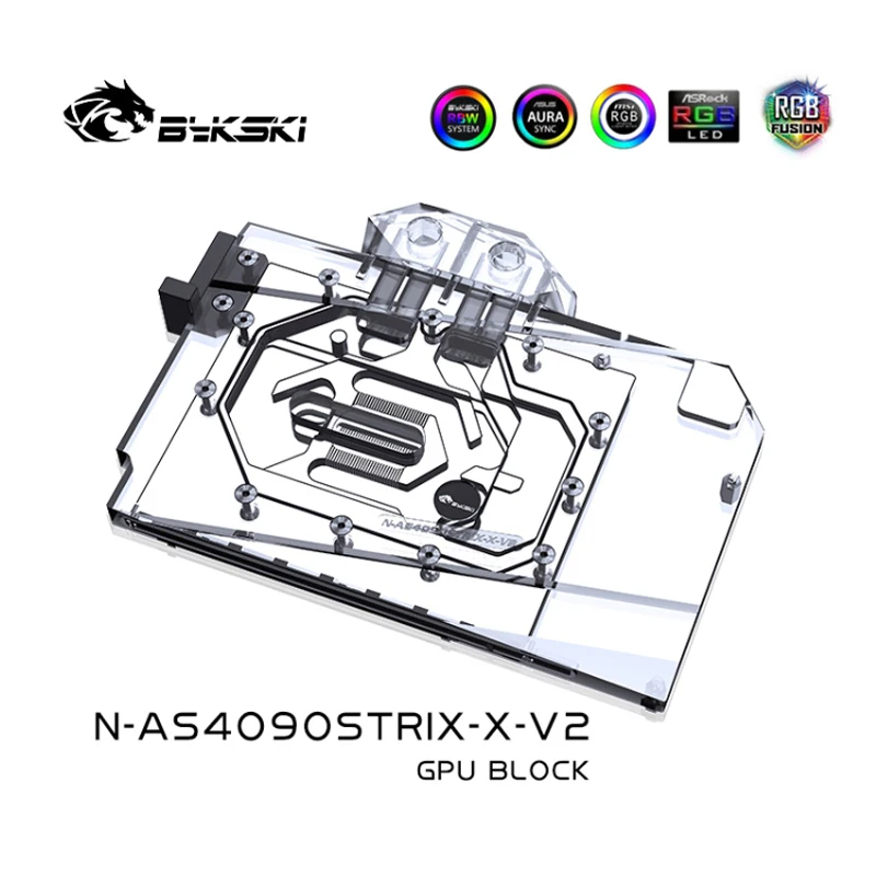 Фото Блок для видеокарты Bykski N-AS4090STRIX-X-V2 /GPU Block для ASUS TUF GAMING RTX 4090 / RTX4090 ROG Strix, 0.3 мм, с микро-водоотводом Jet Micro-waterway №3