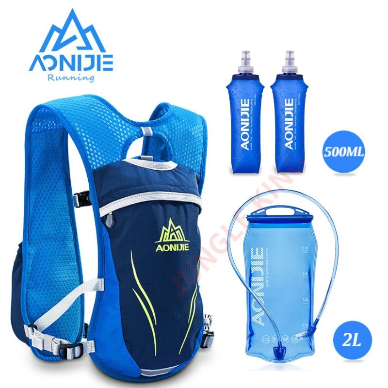 AONIJIE 5.5L Hydration Backpack Rucksack Bag Vest Harness For 2L Water Bladder Hiking Camping Running Marathon Race Sport E885