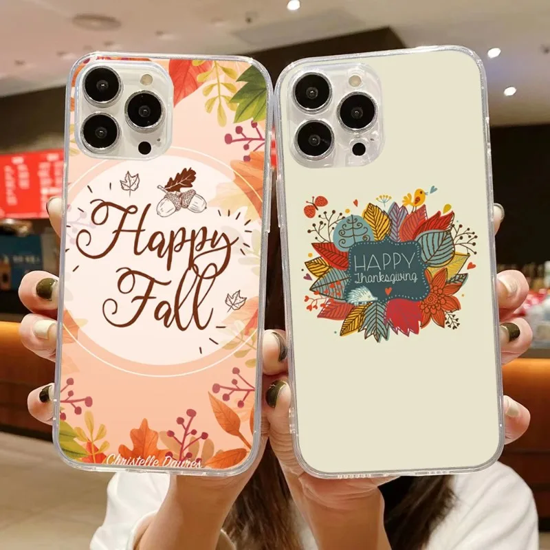 

Чехол для телефона на День Благодарения для IPhone 14 13 12 11 XS X 8 7 6 Plus Mini Pro Max SE 2022, мягкий прозрачный чехол для телефона
