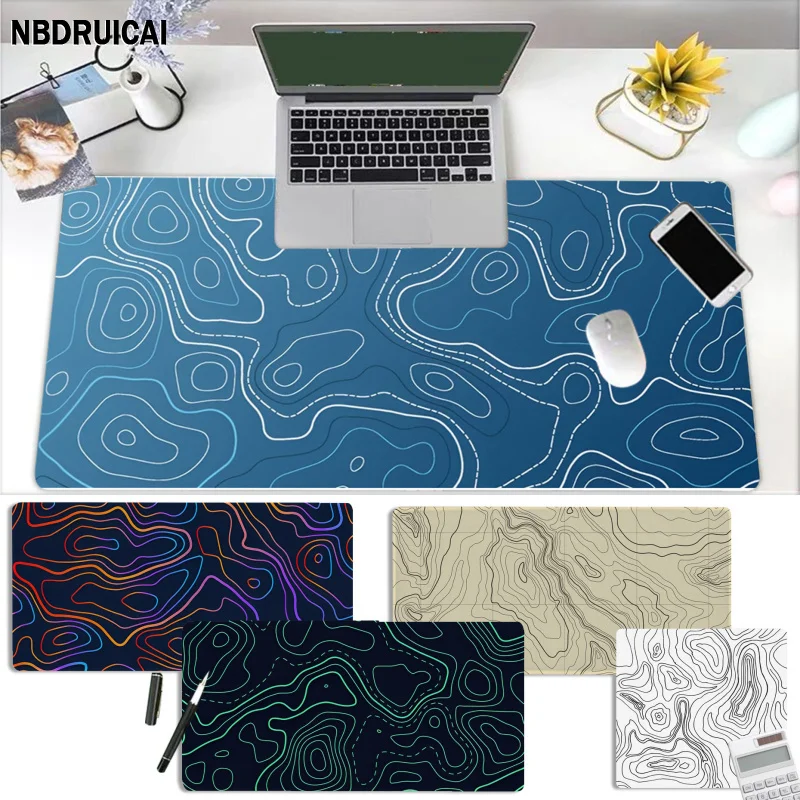 

Topographic Map Art Mousepad Beautiful Customized Laptop Gaming Mouse Pad Size For CSGO Game Player Desktop PC Computer Laptop