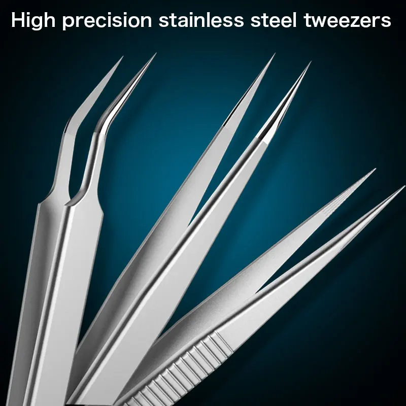 

Антистатический, Изогнутый пинцет для ремонта электроники, расширенный стальной Противоскользящий зажим для телефона, заостренный, из нер...