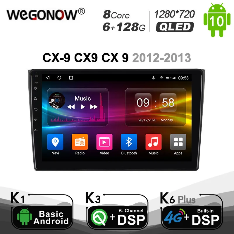 

Автомобильный радиоприемник Carplay PX6 6G + 128G 1280*720 QLED Android 10,0, 2din для Mazda CX-9 CX9 CX 9 2012-2013, головное устройство HDMI 4G LTE, радио
