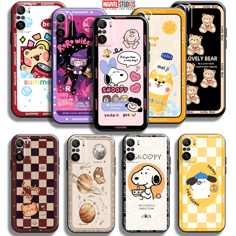 

Cute Cartoon Bear For Xiaomi Redmi K40 Pro Gaming Phone Case Carcasa Silicone Cover Liquid Silicon Funda