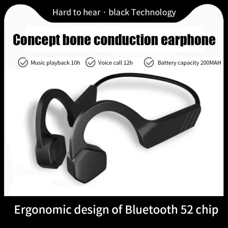 

Hands-free Waterproof Earbud Wireless Headset Lightweight Ear Hook With Mic Sport Earphones Bluetooth Hifi Ear-hook For Running