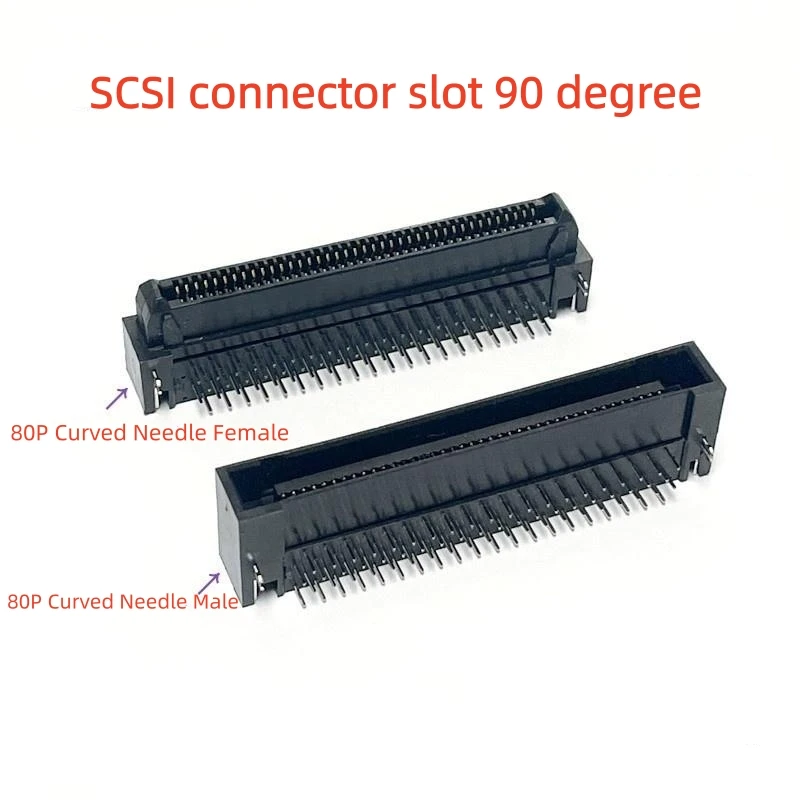 Фото Комплект из 5 шт. усиленных разъемов TX24-80R-LT-H1E, угловой SCSI-разъем 80P (штекер) и угловая гнездовая вилка OPS 90 градусов №1