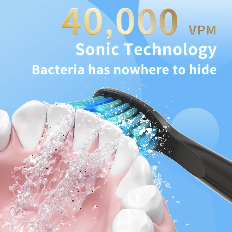 Fairywill Electric Toothbrush Sonic Waterproof USB Rechargeable Replacement Brush Heads Smart Timer Adult Home FW-507 enlarge