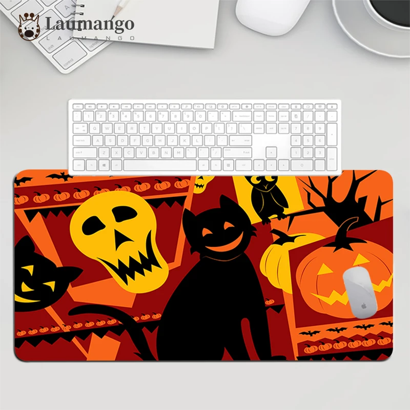 

Компьютерная мышь для любителей Хэллоуина пед аниме Удлиненный коврик резиновая клавиатура для девушек ПК офисные аксессуары игровые иску...