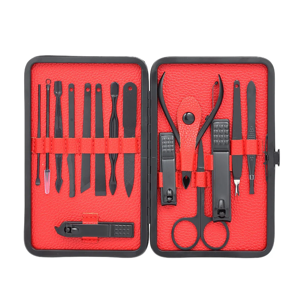 

15Pcs Portable Stainless Steel Manicure Pedicure Set Scissor Tweezer Knife Ear pick Utility Nail Clipper Kit Nail Care Tool