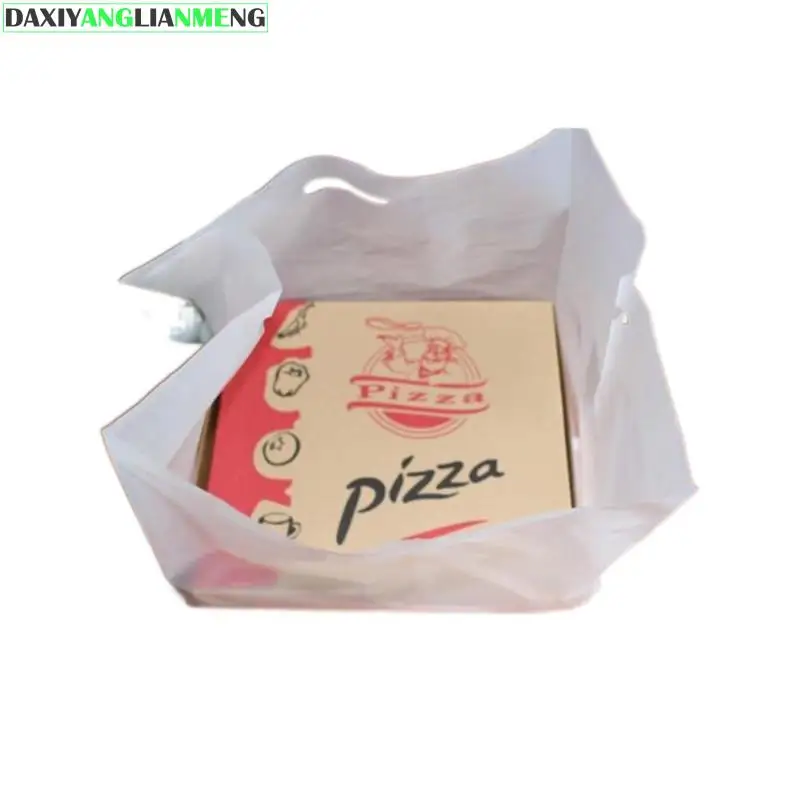 

Frosted Pizza Storage Bag HDPE Gift Take Out Cookie Biscuits Box Takeout Storage Bag 50pcs/lot 10inch 30x26x43cm Hdpe Plastic