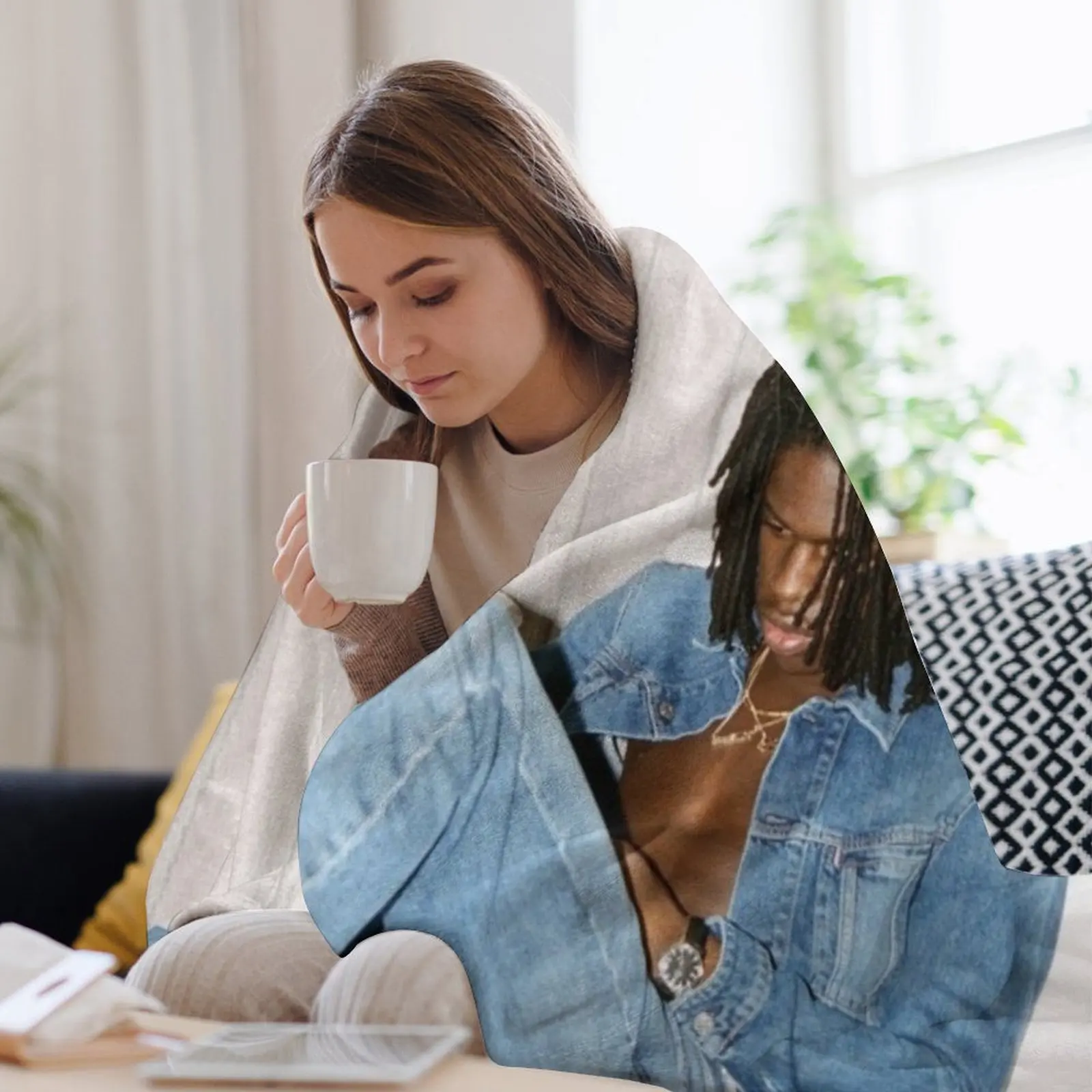 Плед DANIEL CAESAR DENIM Мягкие волосатые утяжеленные одеяла