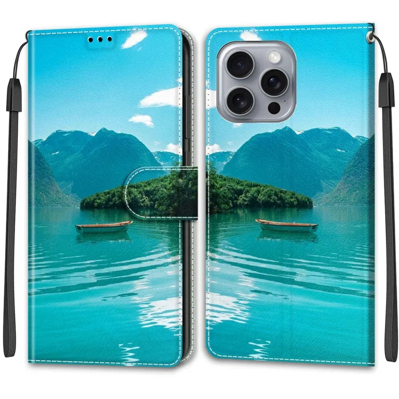 Фото Кожаный чехол-кошелек для телефона для iPhone 16 Pro Max 15 14 Plus 13 12 Pro 16Plus 15Pro, магнитный откидной чехол-подставка, окрашенные чехлы с книгой №4