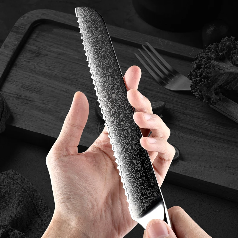 8-дюймовый нож для хлеба Grandsharp высокое качество 67 слоев 10Cr15CoMov дамасская сталь