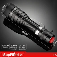 crazy discount superfire f5 super bright led flashlight rechargeable zoom bicycle searchlight camping fishing portable torch