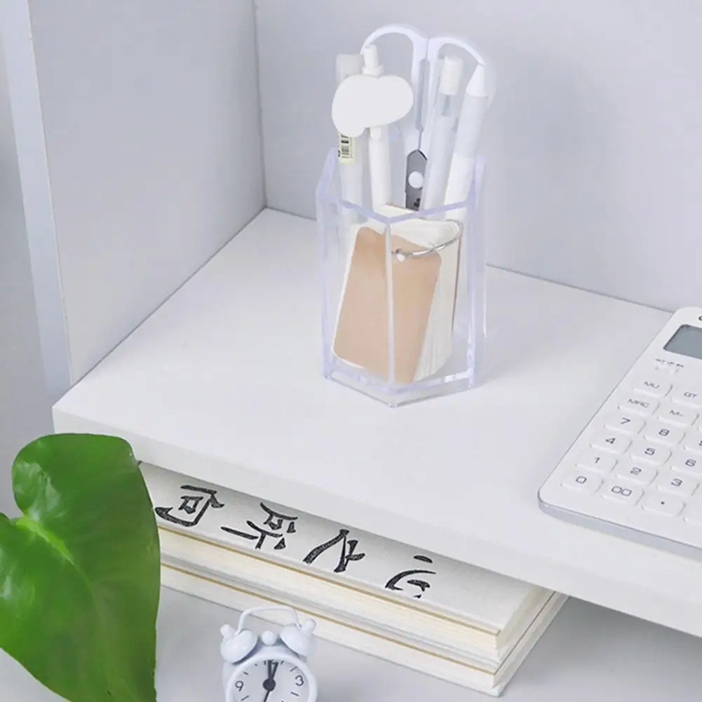 

Удобный прозрачный органайзер для ручек, простой очиститель, держатель для кистей для макияжа, ученический персонал, настольный органайзер...