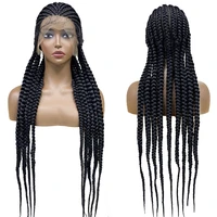 amir synthetic full lace front wigs braid lace wig with baby hair box braided hair wigs for women black high temperature fiber