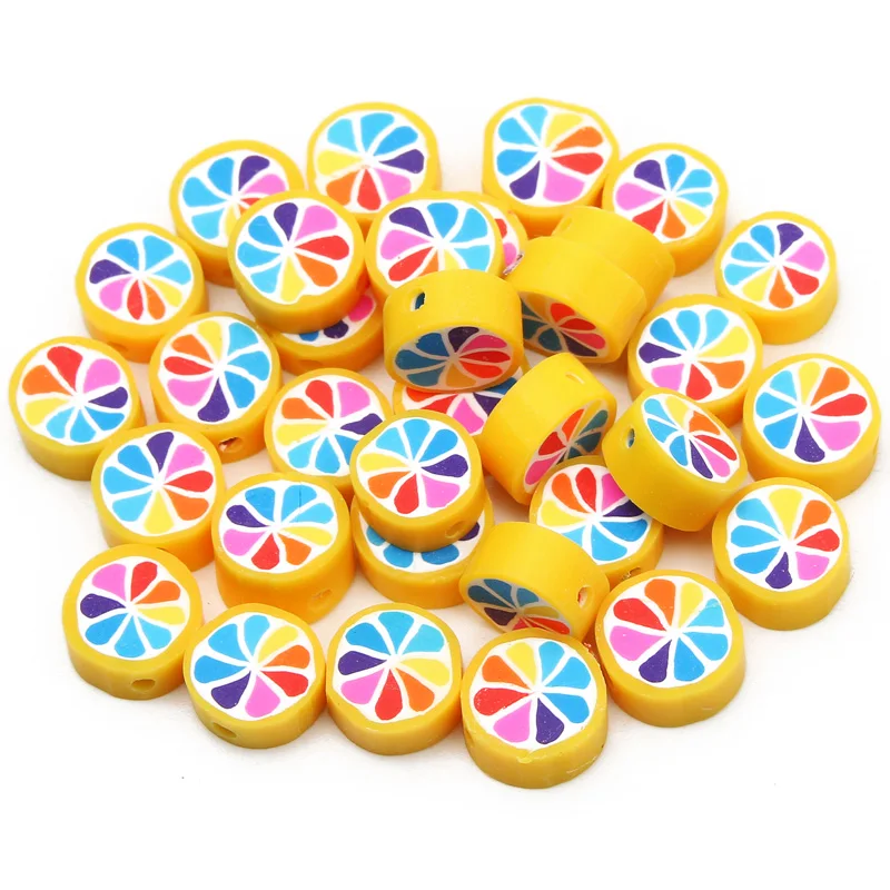 

Бусины из полимерной глины Yeloow цветок 20/50/100 шт., глиняные бусины ручной работы, разделительные бусины для изготовления ювелирных изделий св...